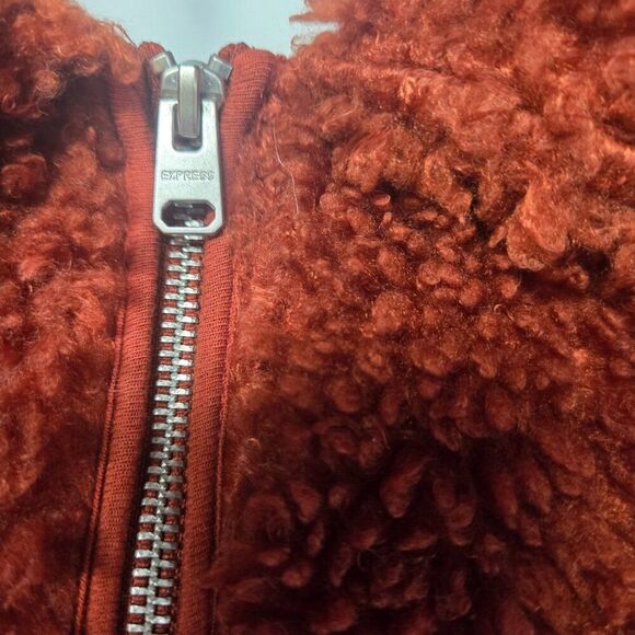 Women's EXPRESS Full Zip Sherpa Teddy Jacket XS/Small - Picture 6 of 7